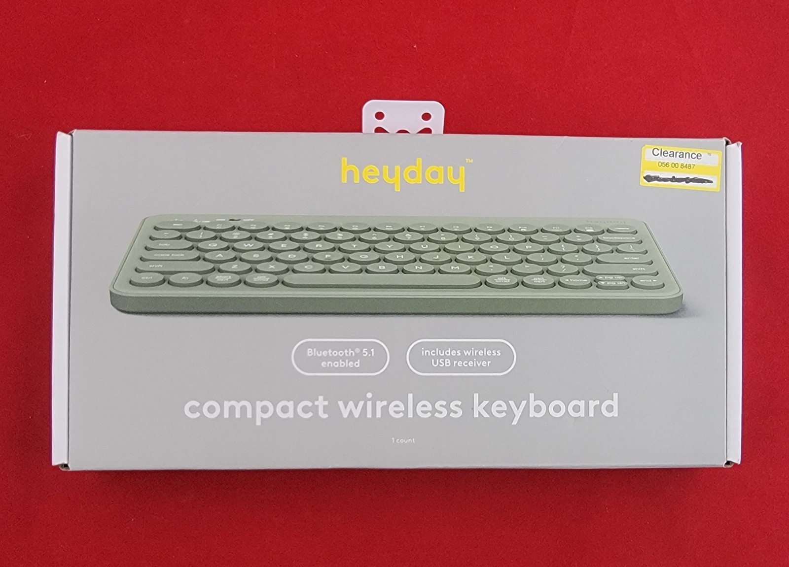 Heyday Compact Wireless Keyboard Bluetooth 5.1 w/USB Receiver English Green