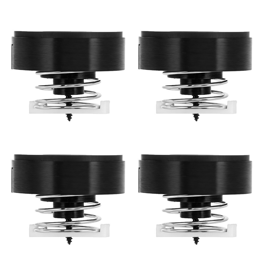 4Pcs Reusable Shock Absorbing Turntable Support Feet Black Plastic Metal