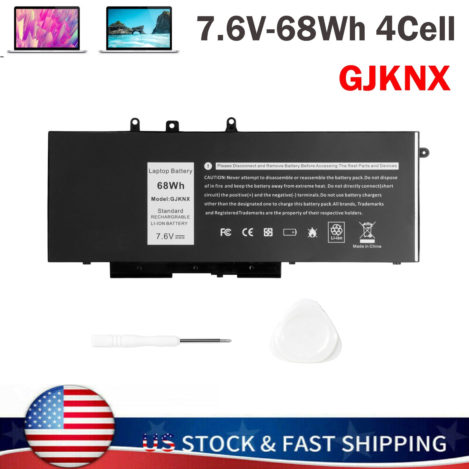 ✅GJKNX Battery For Dell Latitude 5480 5580 5490 5590 Series GD1JP 5YHR4 68Wh LOT