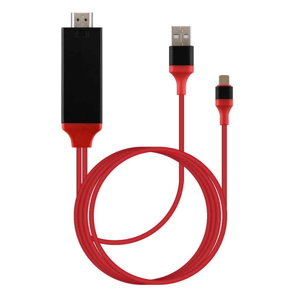 For iPhone iPad 1080P HDMI Mirroring AV Cable Phone to TV HDTV Adapter Sync Cord