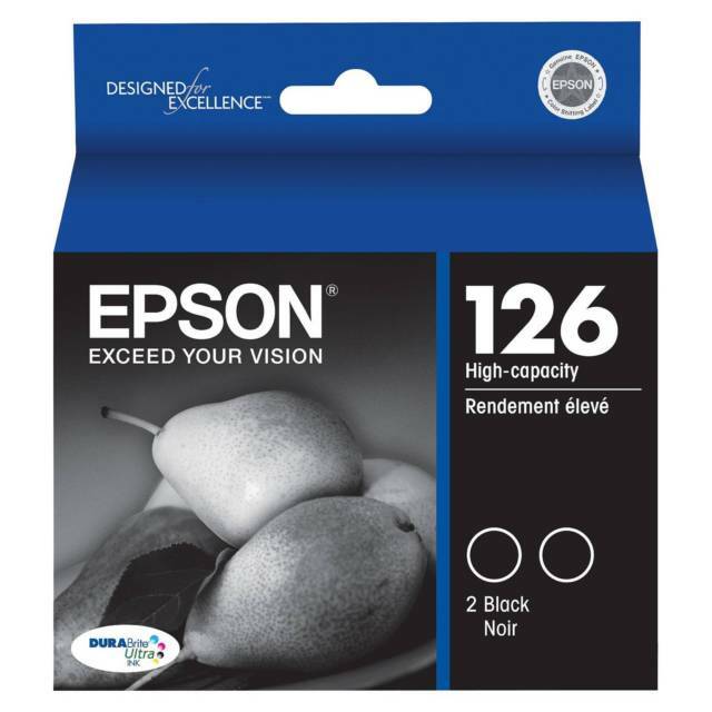 Genuine  Epson 126 Black Ink 2 Pack Cartridge Exp 04/2029
