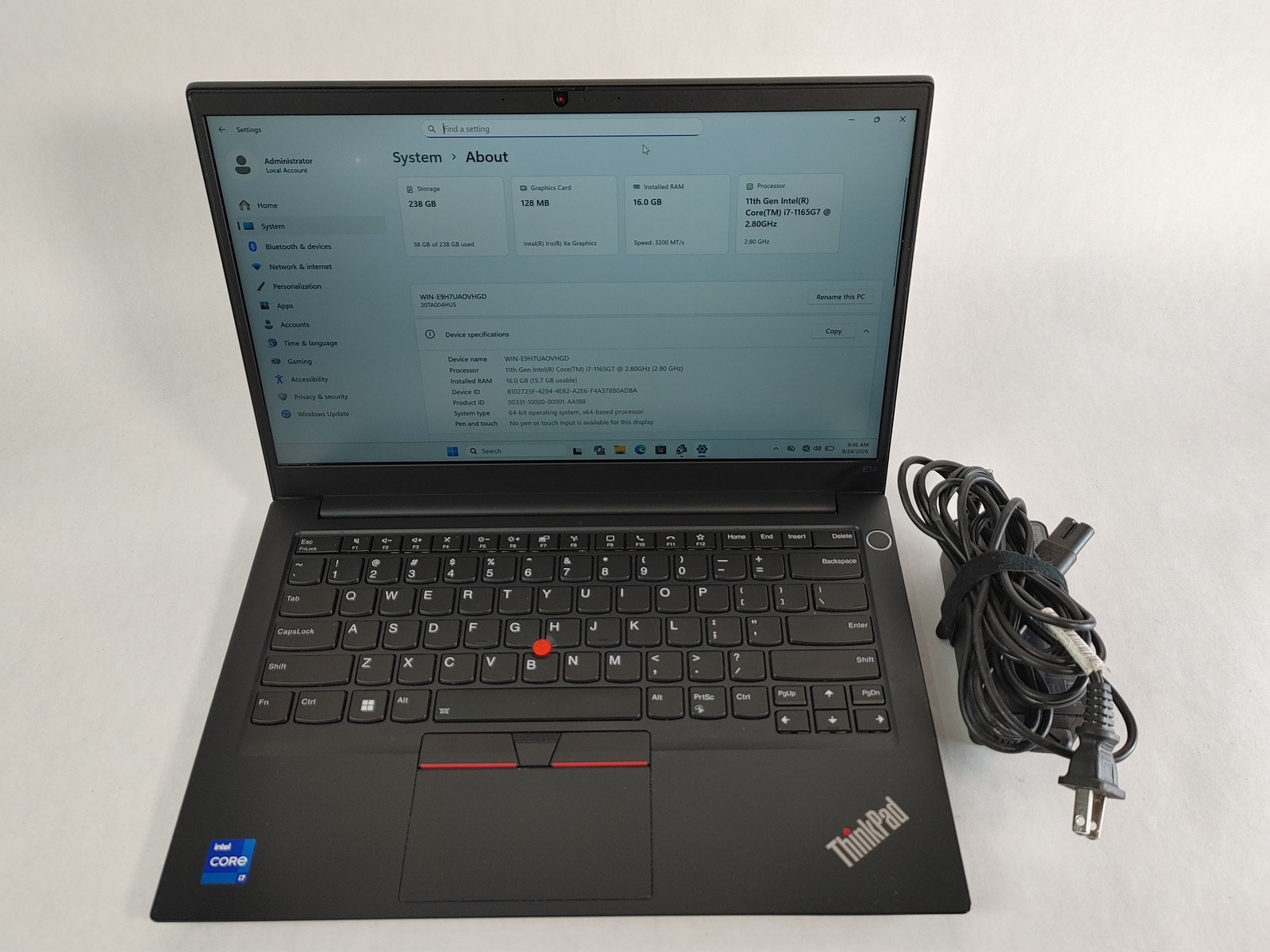 Lenovo ThinkPad E14 Gen 2 Core i7-1165G7 2.80 GHz 16 GB DDR4 256 GB NVMe Windows