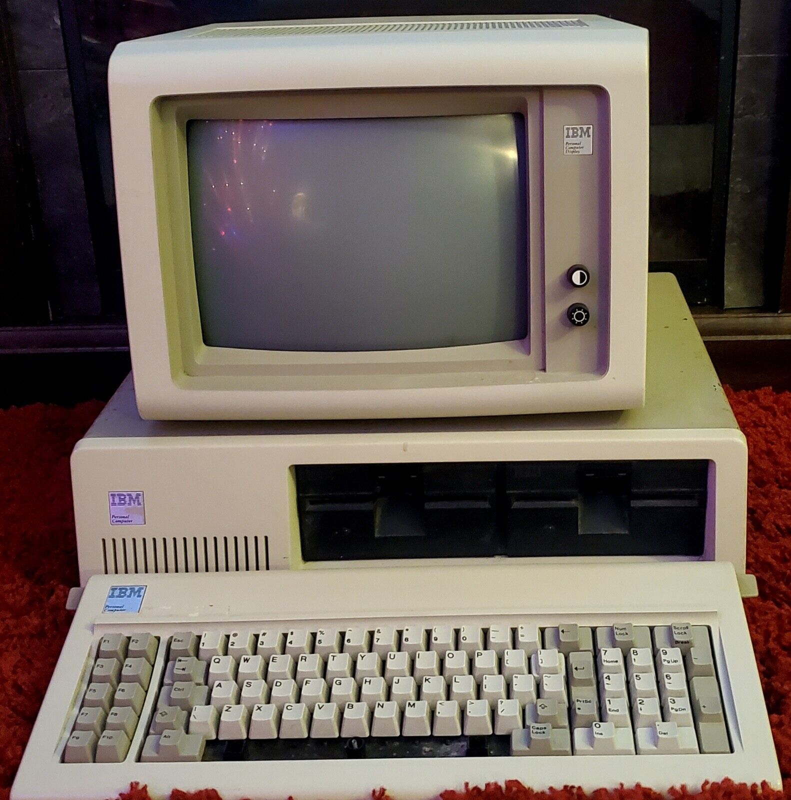 IBM PC Computer Model 5150 Working Video Card 512K Ram 5151 Monitor Keyboard.