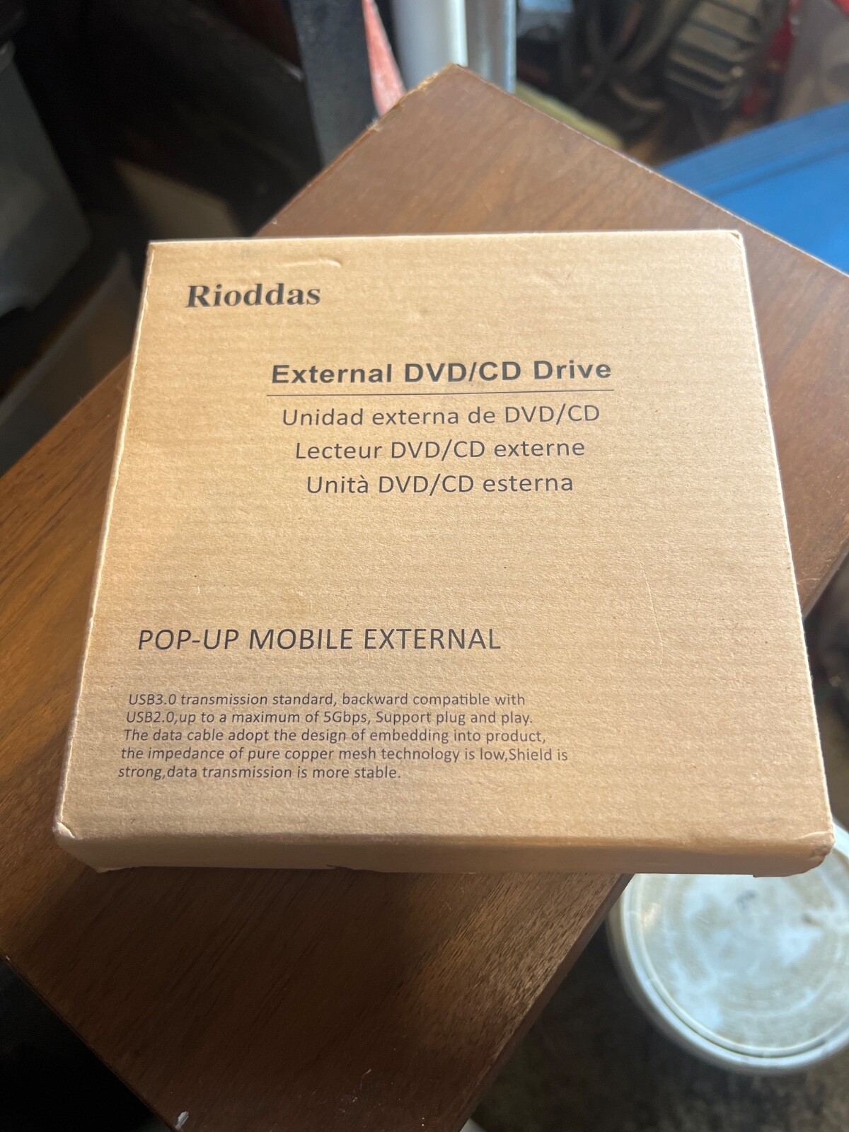 Rioddas External DVD/CD Drive USB 3.0 Pop-up Mobile External 