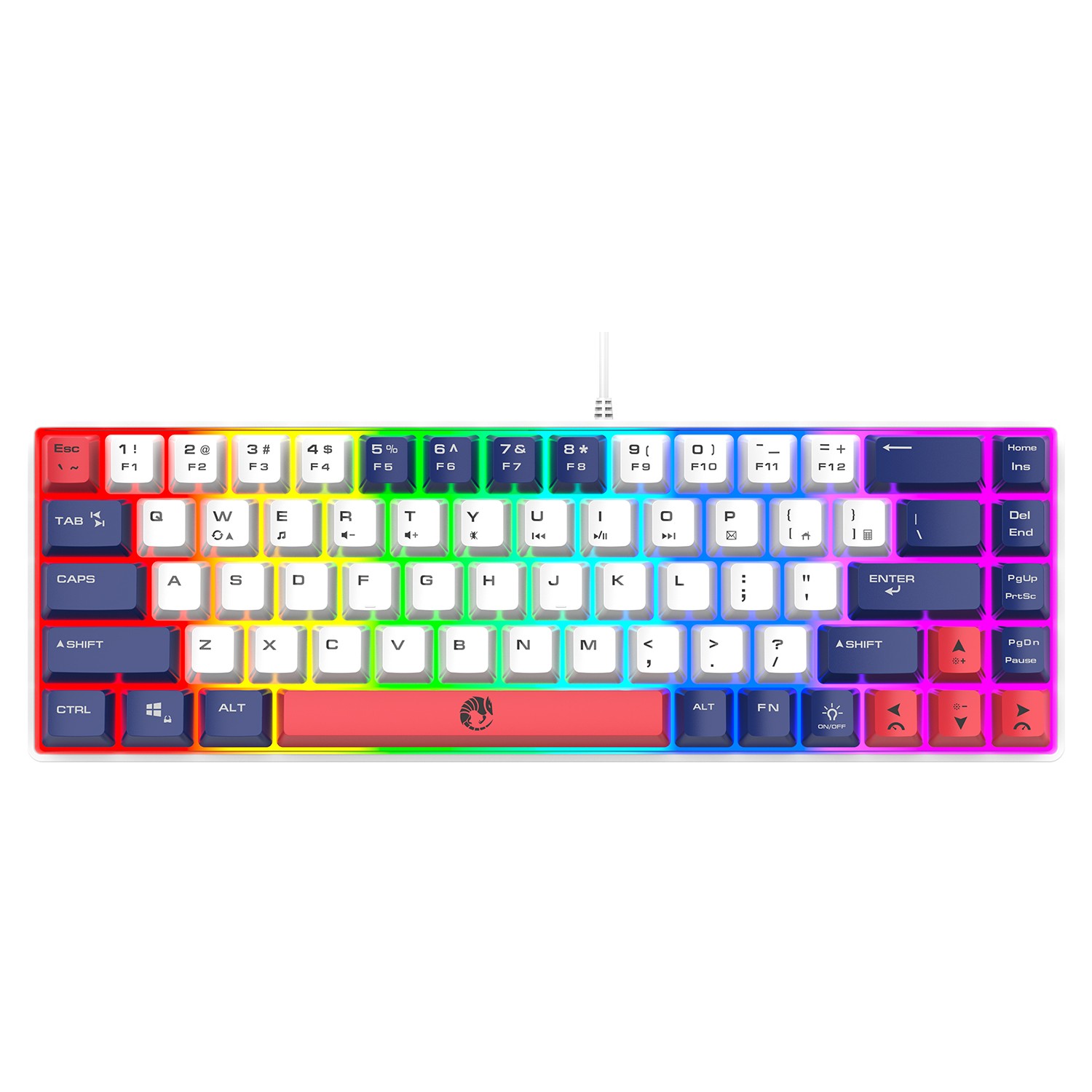 68 Key Compact Gaming Keyboard, 65% Mini Wired Mechanical Feel RGB Backlit 