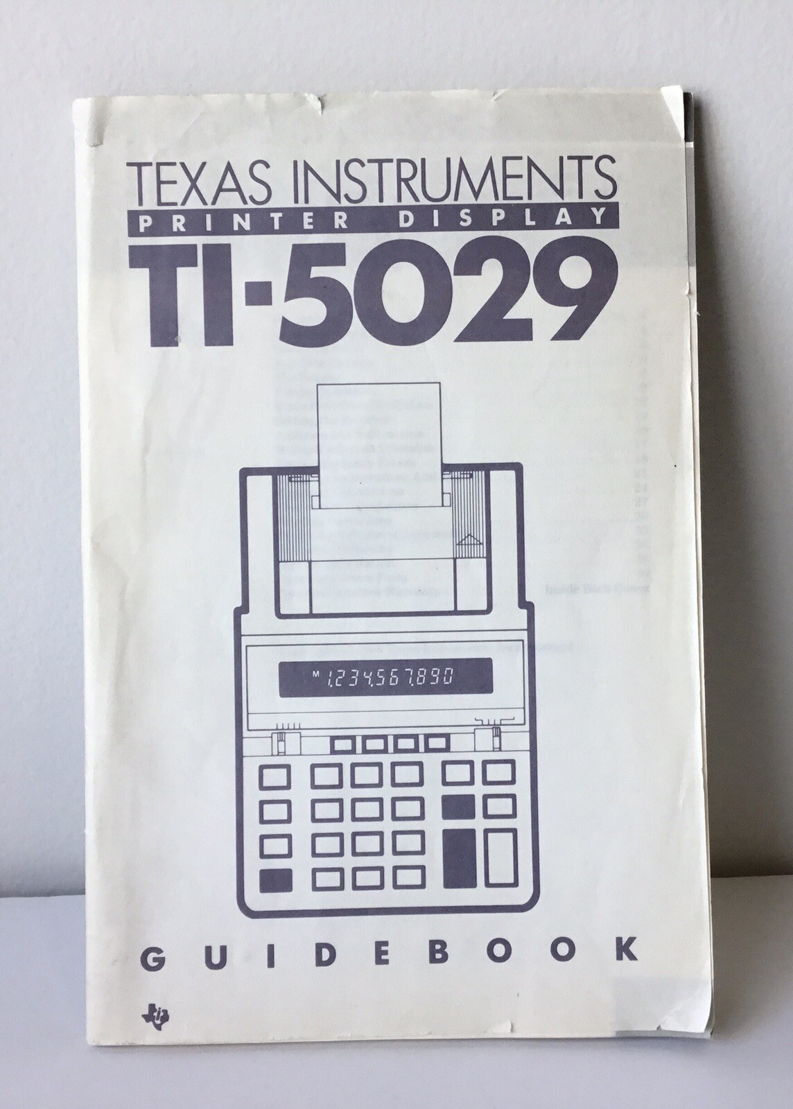 Vintage 1985 Texas Instruments Printer Display Guidebook TI-5029 Owner's Manual