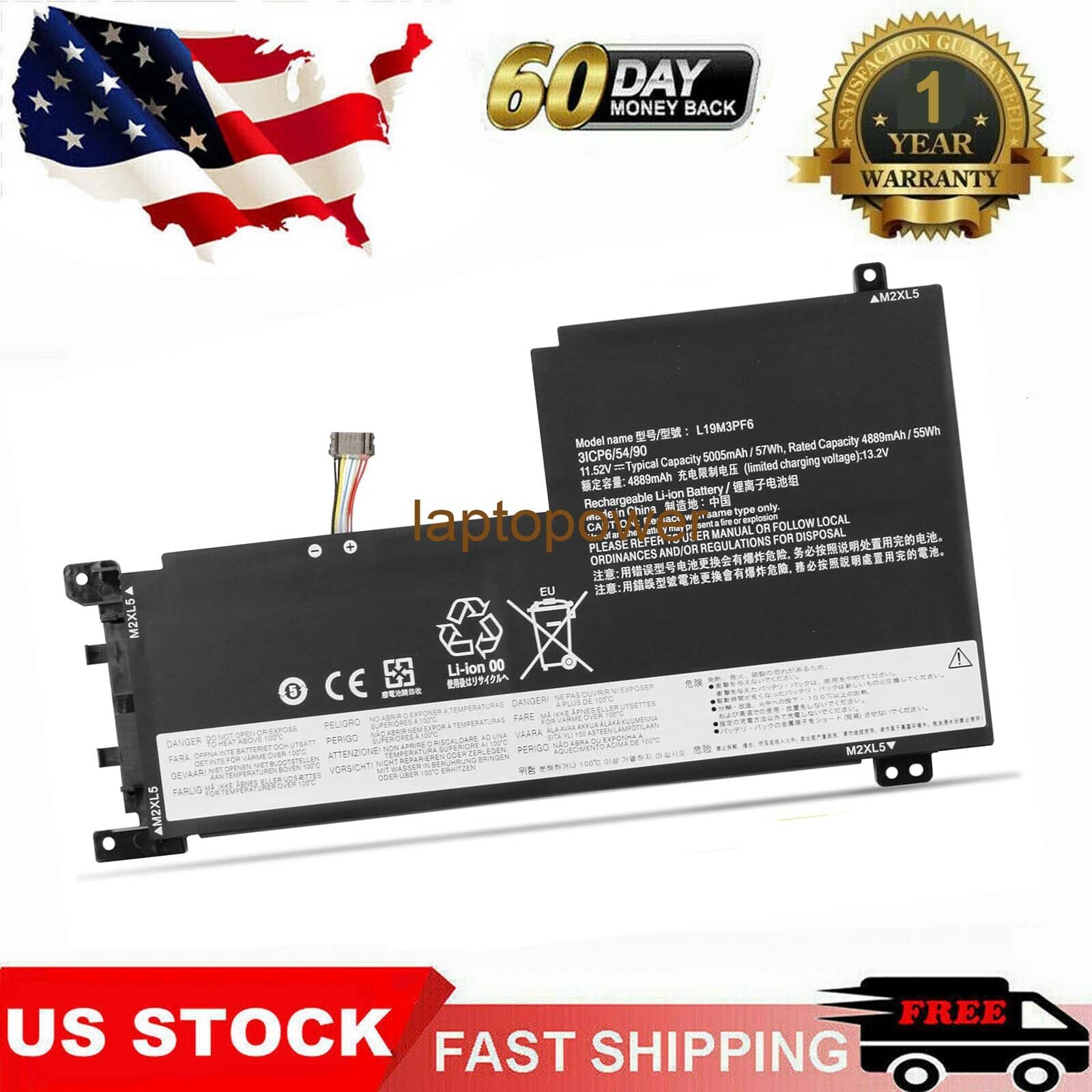 L19M3PF6 L19C3PF5 L19L3PF2 Laptop Battery for Lenovo Ideapad 5 15IAL7 5 15ABA7