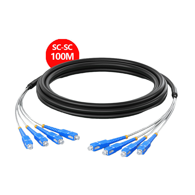 100M Field Outdoor Fiber Cable SC-SC 4 Strand 9/125 Single Mode Fiber Patch Cord