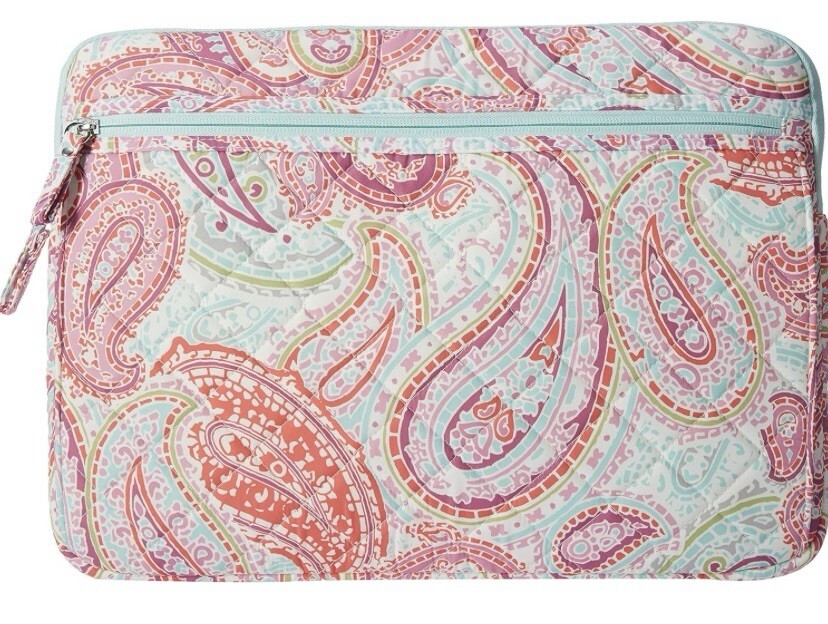 Studio C Paisley 16 Inch Laptop Sleeve Case Gray Pink Mint Green