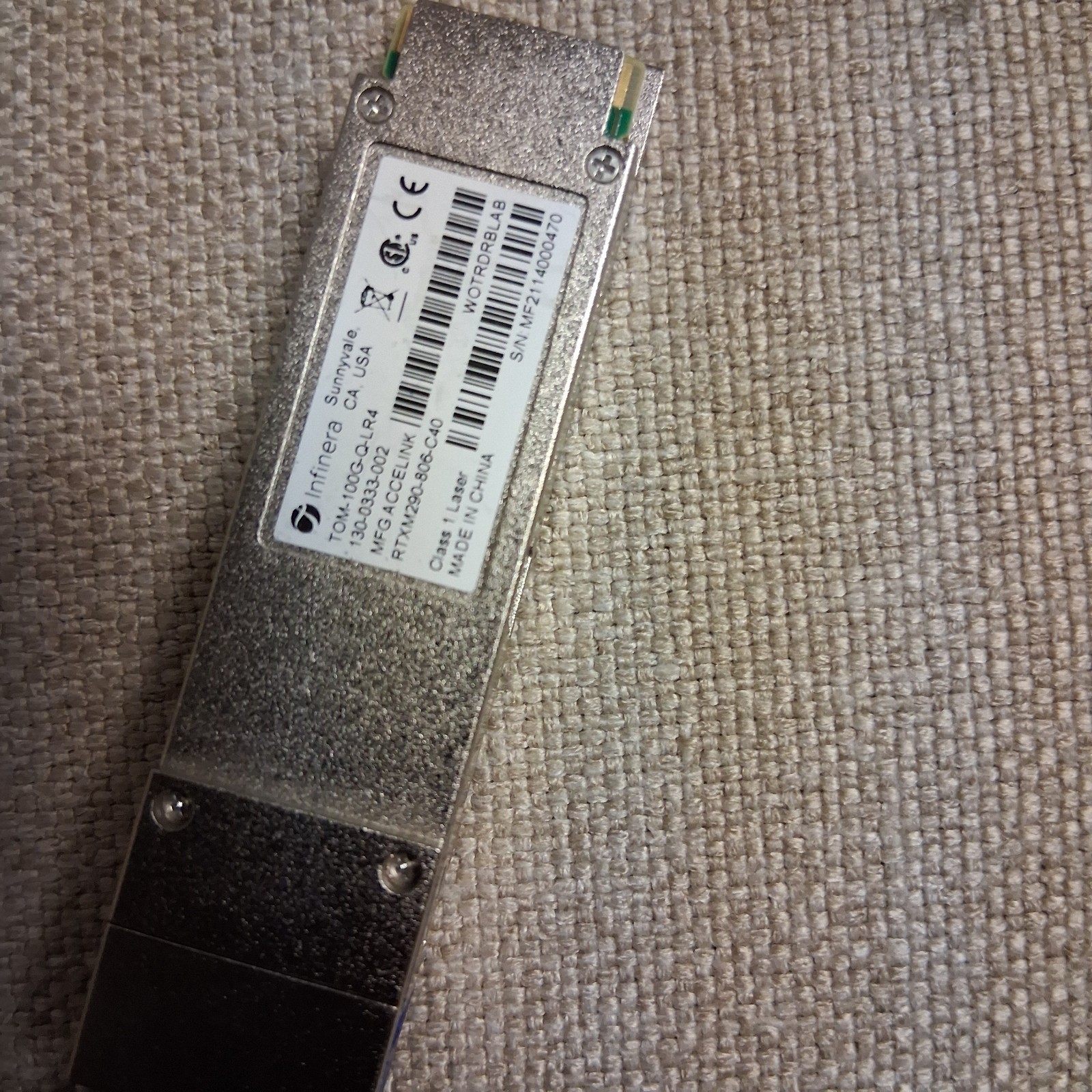Infinera TOM-100G-Q-LR4 (130-0333-002) LUMENTUM(LQ210LR-CAP2-IF) 100GBASE