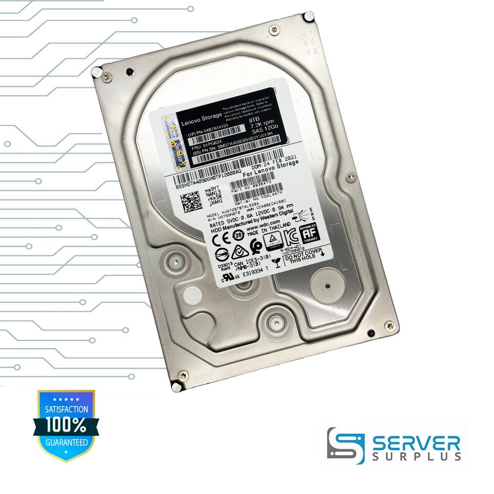 Lenovo HUS728T8TAL5204 8TB SAS 7.2K RPM 3.5 in Enterprise HDD | 01PG624