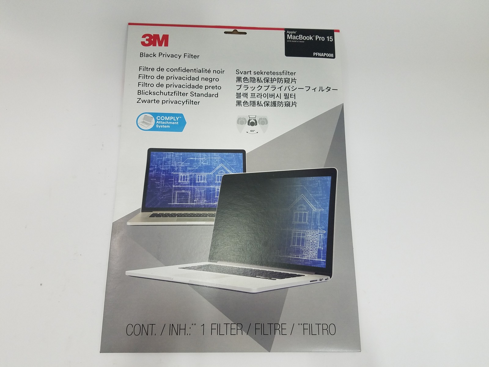 New 3M PFNAP008 Privacy Filter for MacBook Pro 15 (2016 Model and Up)