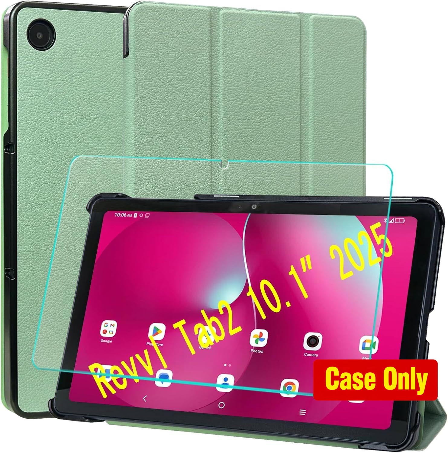 Case for T-Mobile Revvl Tab 2 10.1" Tablet 2025 with Glass Screen Protector, Sli