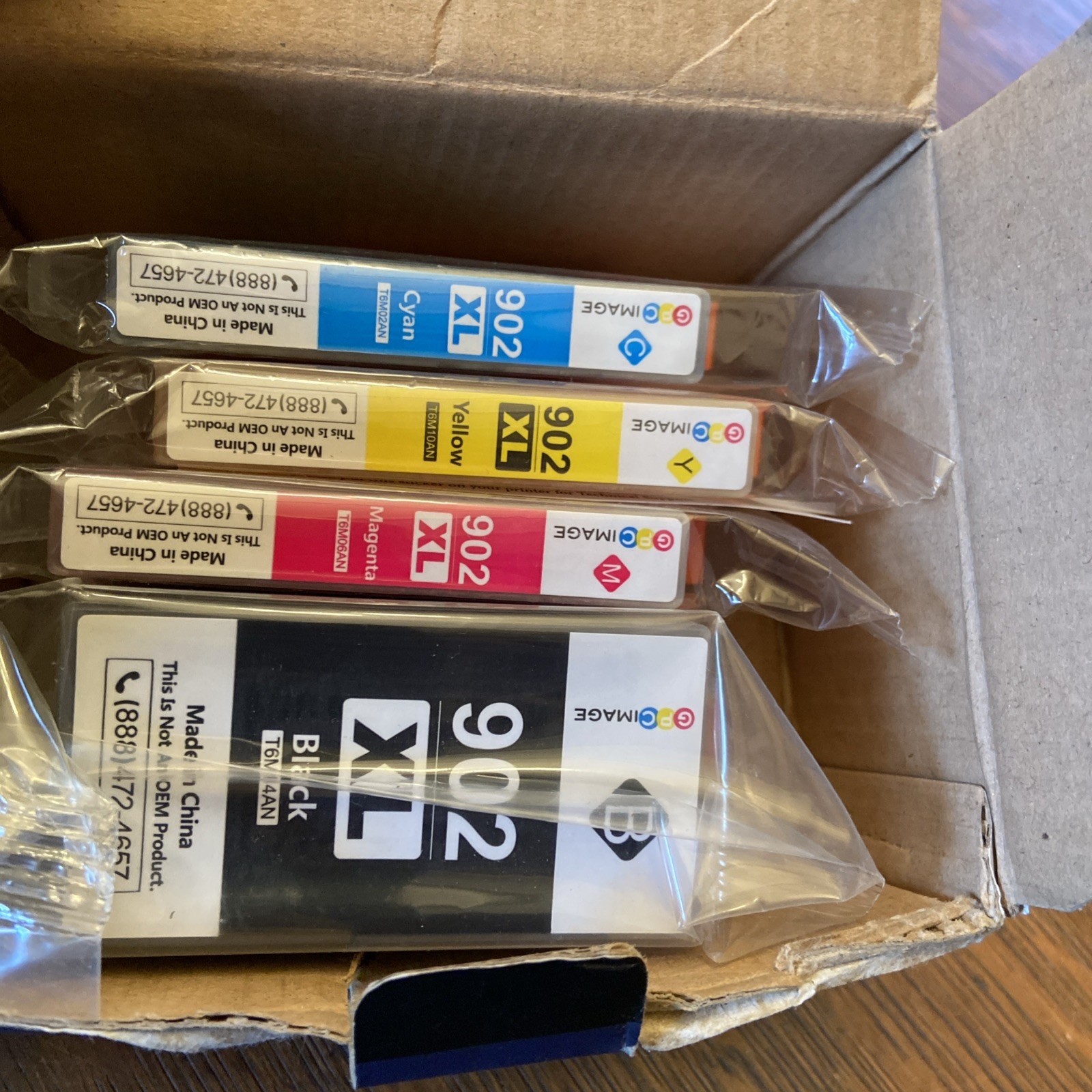 GPC Image 902XL Ink Cartridge 4 Pack Black, Yellow, Cyan, Magenta Exp: 01/2022