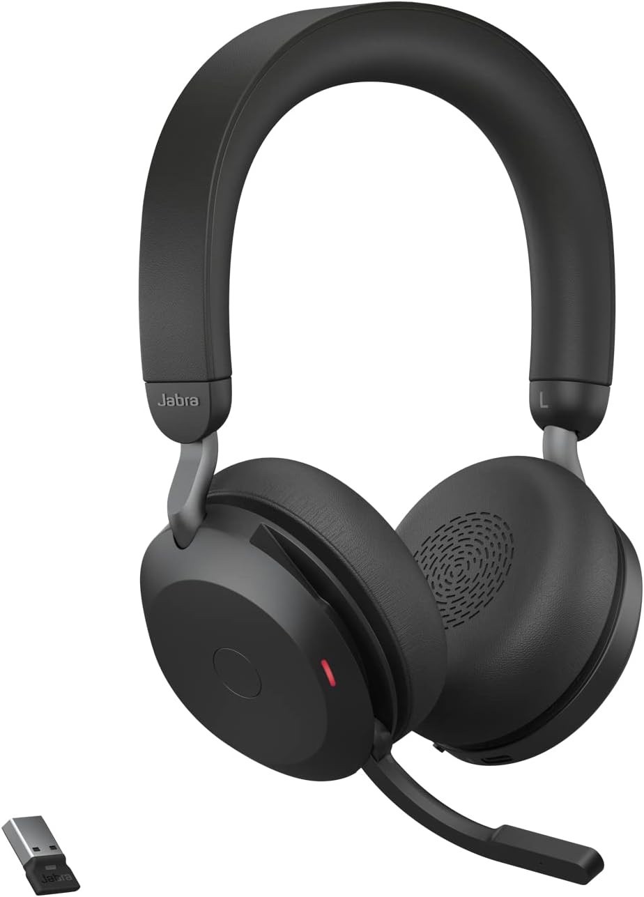 Jabra Evolve2 75 PC Wireless Headset with 8-Microphone Technology Good Condition