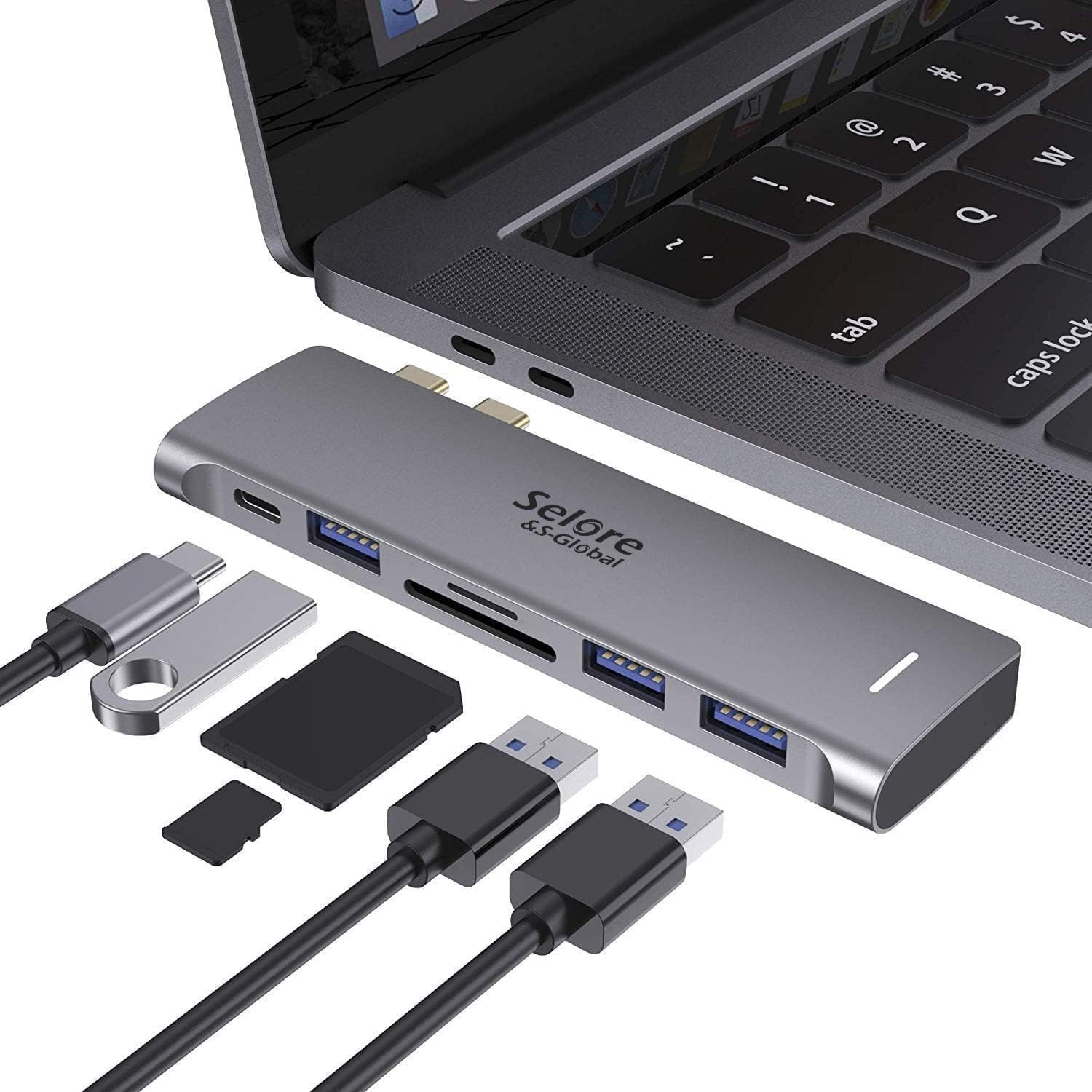 Ultimate USB C Hub for MacBook - 6 Ports, Fast Transfer & Aluminum Design