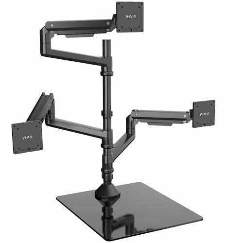 V300FG Black - VIVO VESA Arm Triple Ultrawide Monitor Desk Stand Up To 49" STAND