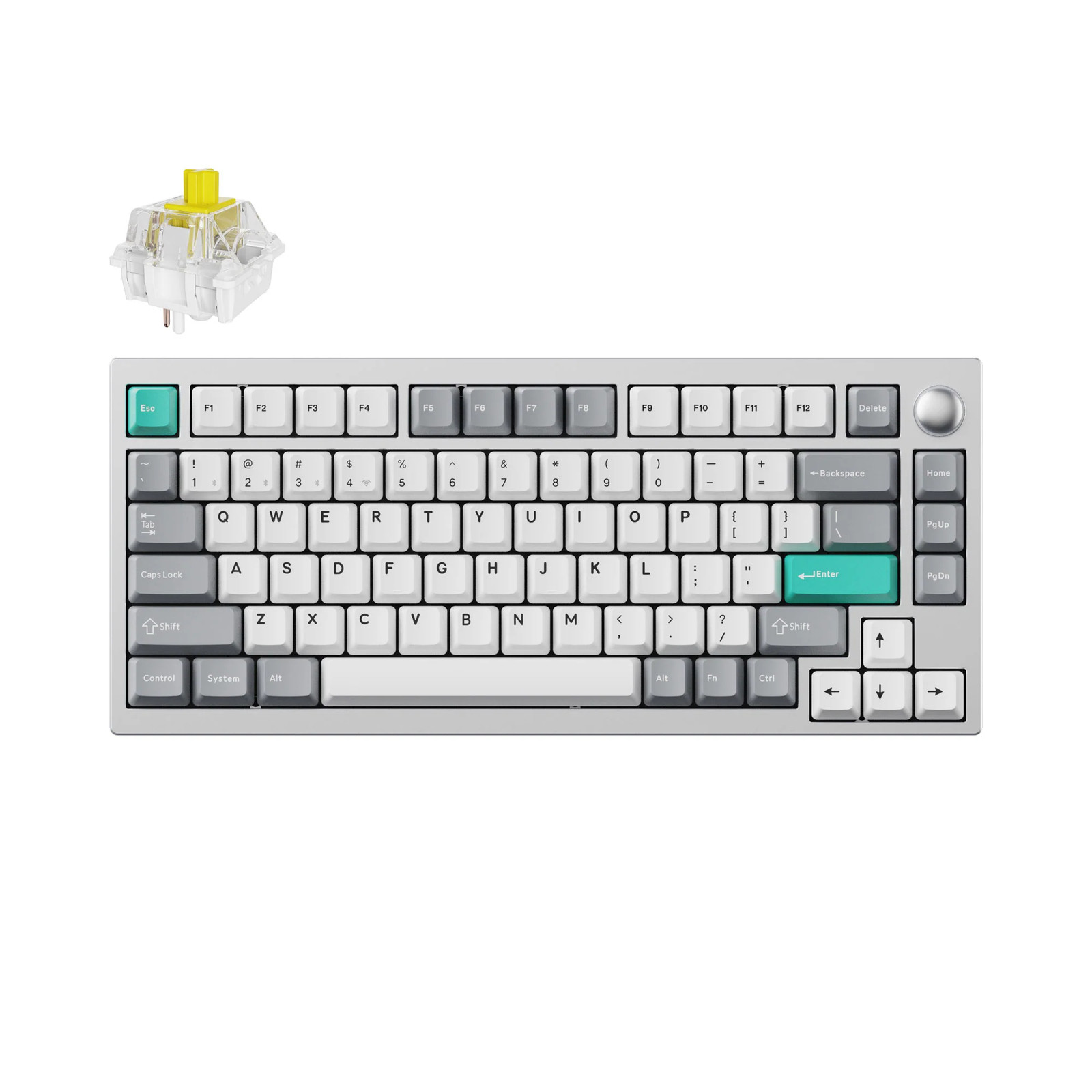 Lemokey P1 Pro Knob Wireless Banana Switch Keyboard Silver Certified Refurbished