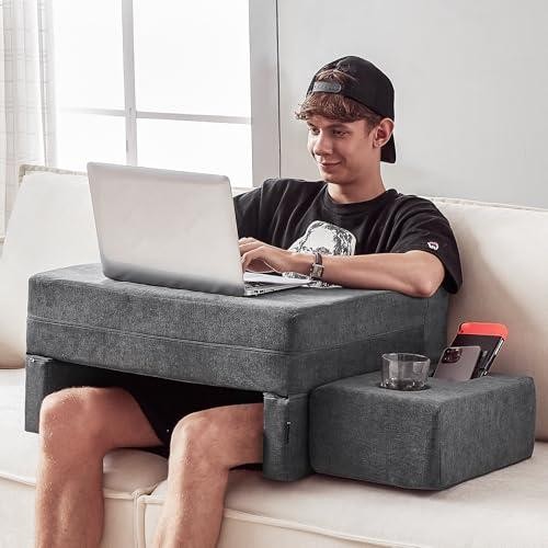 Comehealthy Lap Desk Pillow for Laptop, Large Reading Pillow for Adult, Arm Rest
