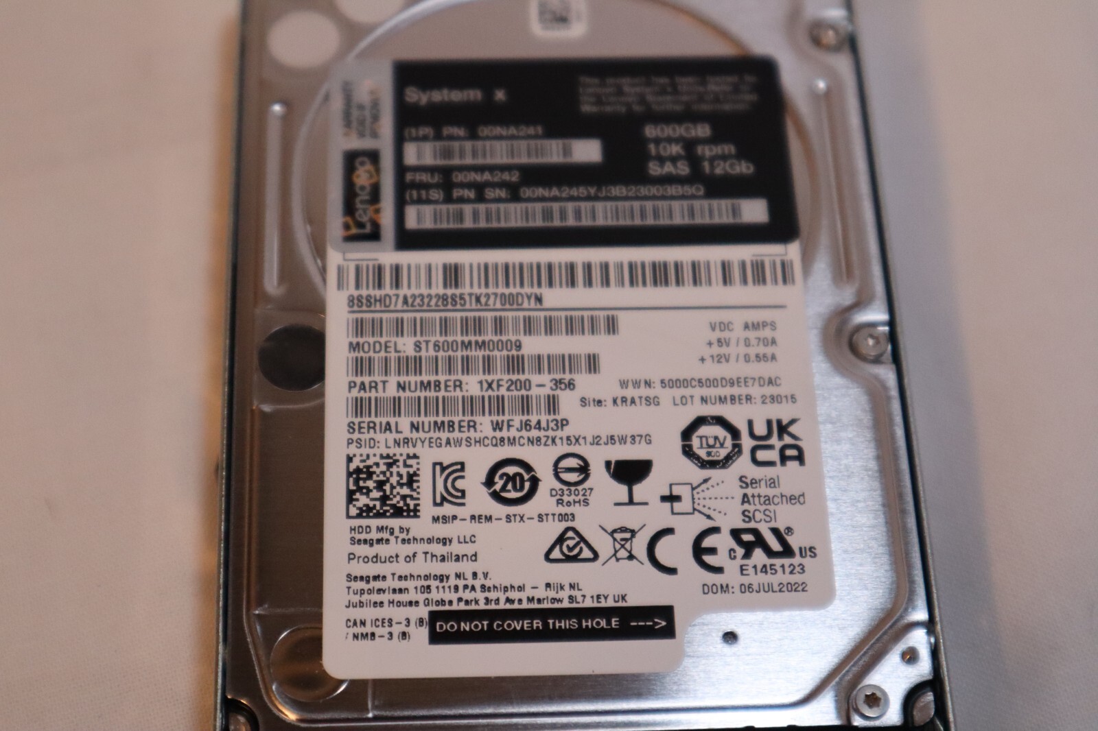 lenovo st600mm0009 600GB 10k RPM SAS 12Gb
