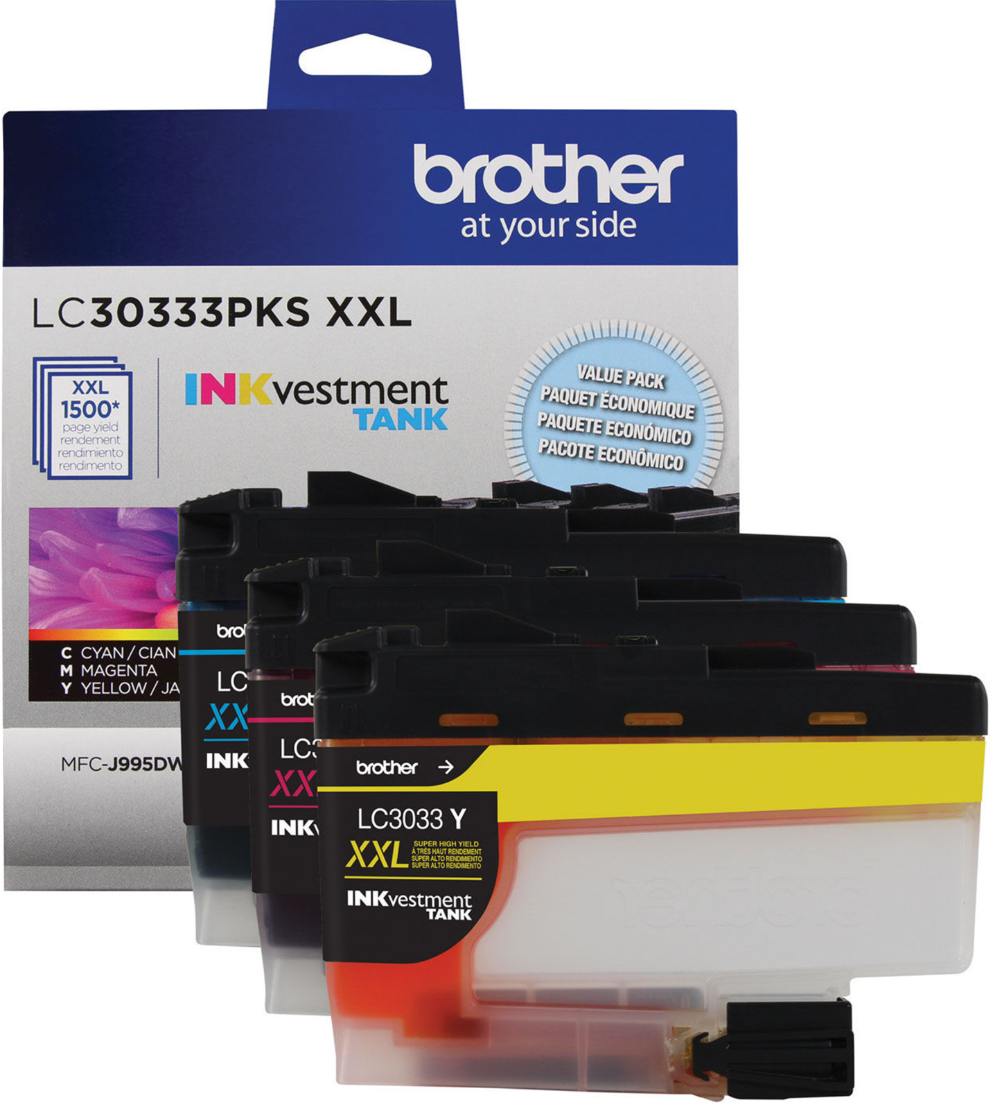 New Genuine Brother LC3033XXL Cyan Magenta Yellow 3PK Ink Cartridges 2026