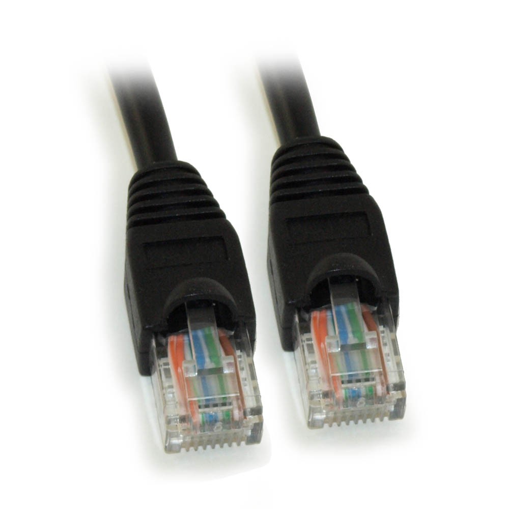 60ft Cat5E Ethernet Patch Cable RJ45 Black Snagless Stranded Network Cord