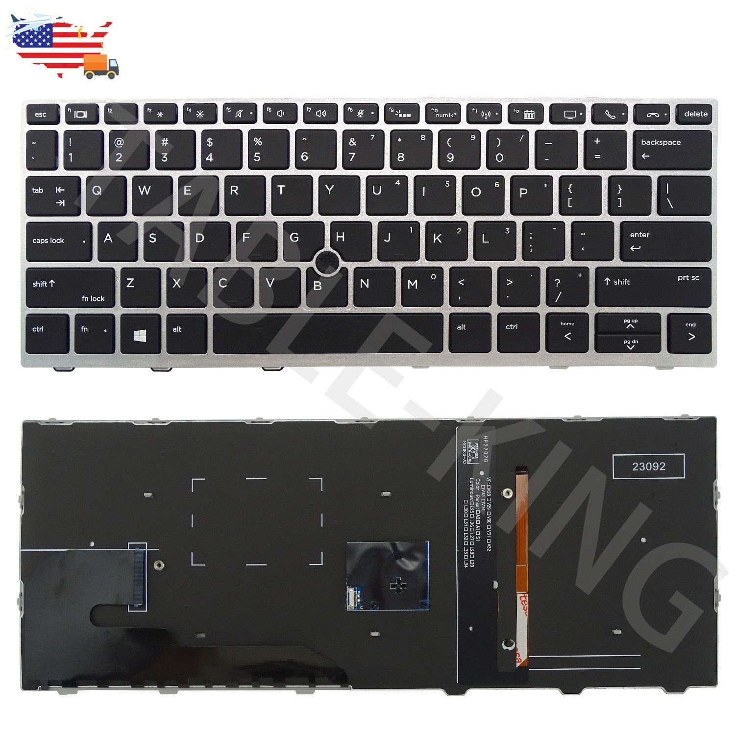 US Backlit Keyboard w/Pointer for HP EliteBook 830 G5 G6/836 G5/730 G5/735 G5 G6