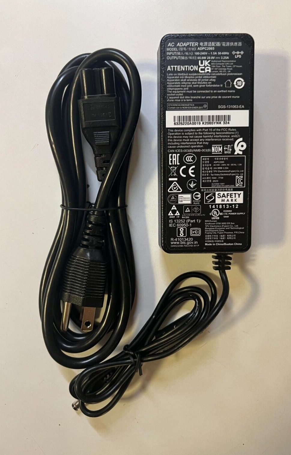 MSI Original Power Cord for Gaming Monitor or Monitor - ADPC2065