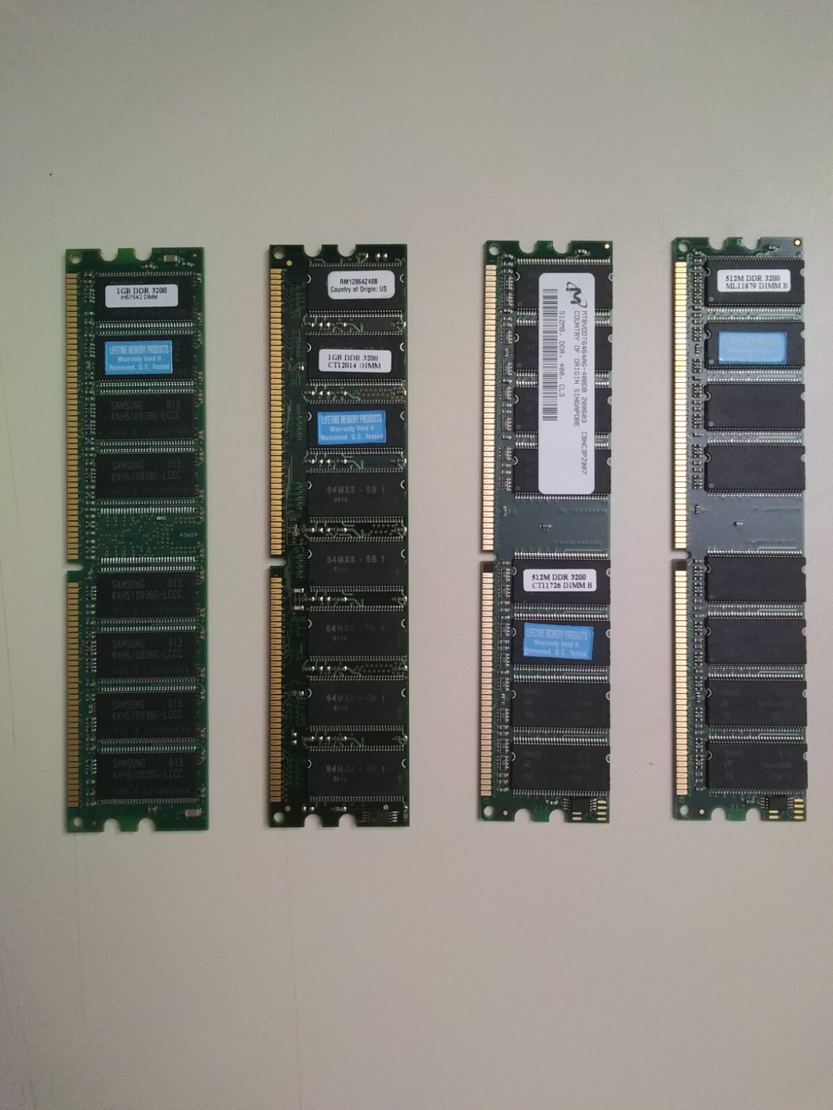 3 GB DDR 3200 Lifetime Memory Dimms