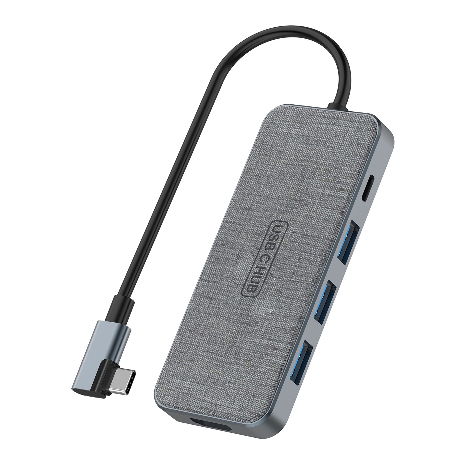 USB C Hub, ZSIMC 7-in-1 Docking Station Multiport Adapter with 4K Grey Fabric