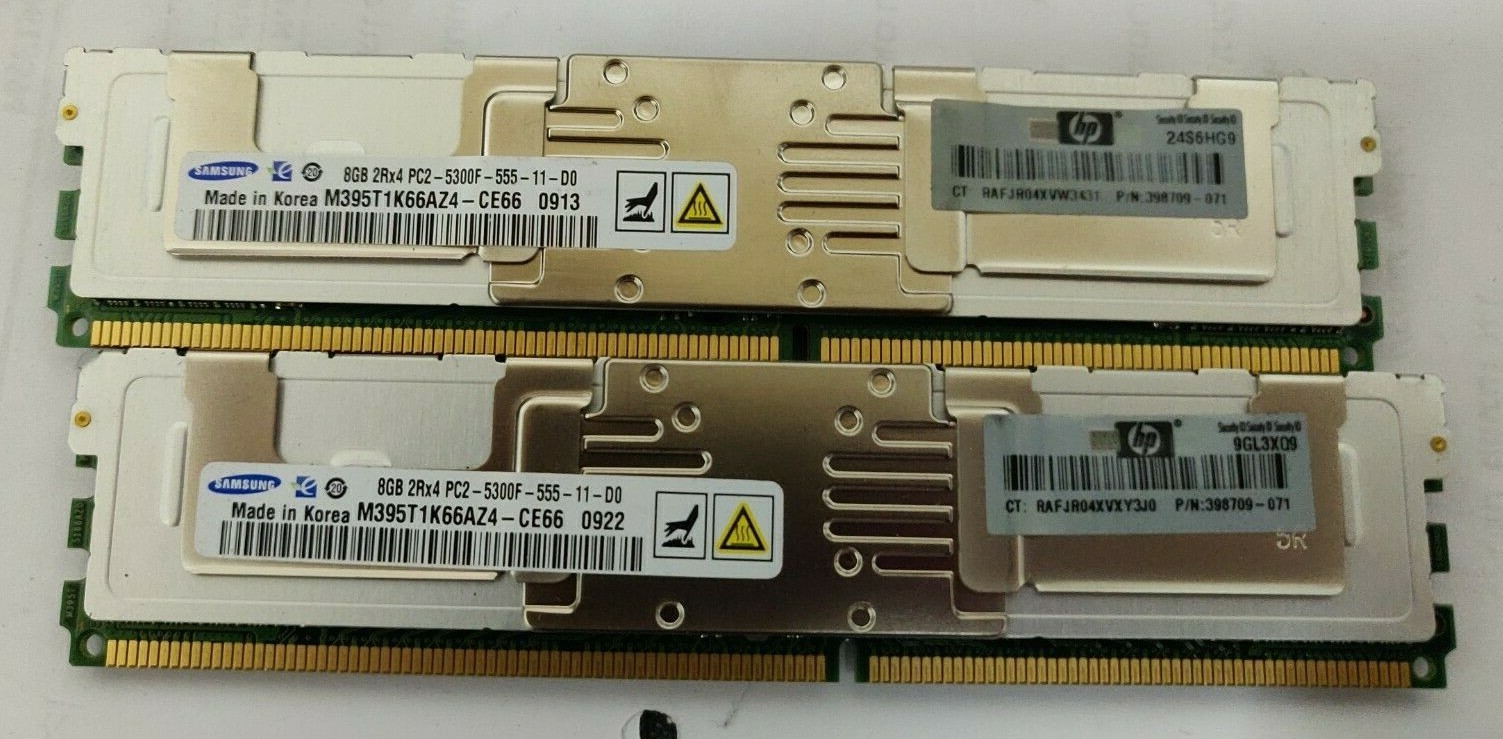 10x HP 398709-071 8GB 2Rx4 DDR2 PC2-5300F 667MHz ECC FB Server Memory Modules