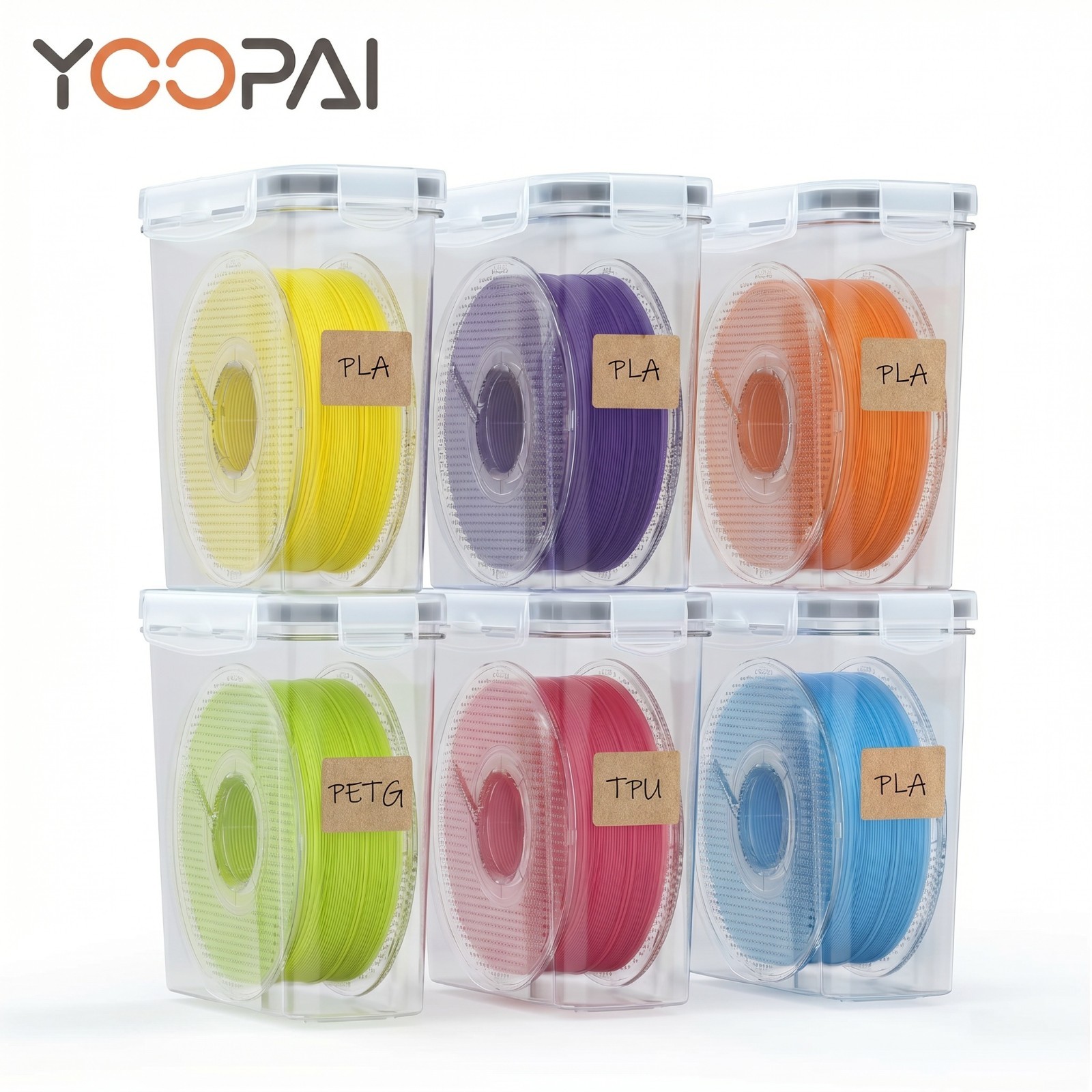 8-Pack Filament Storage Box Sealed Airtight 3D Printer PLA PETG Moisture Proof