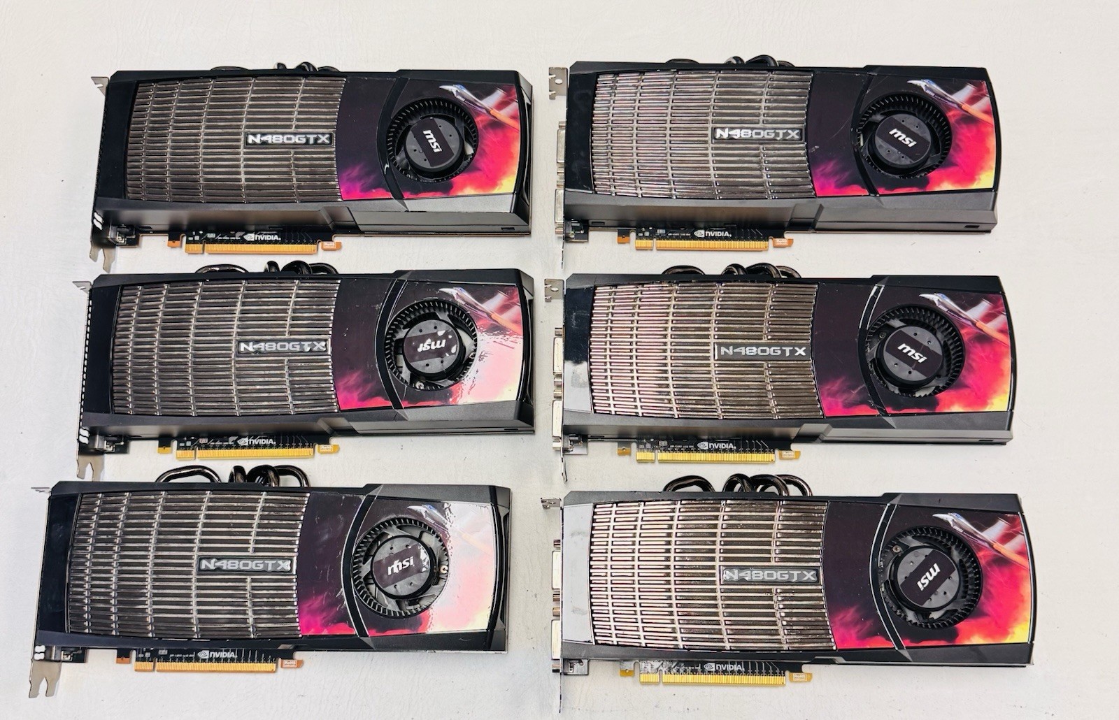 [LOT OF 6] UNTESTED RARE Vintage MSI GTX 480 1.5GB NVIDIA GEFORCE N480GTX