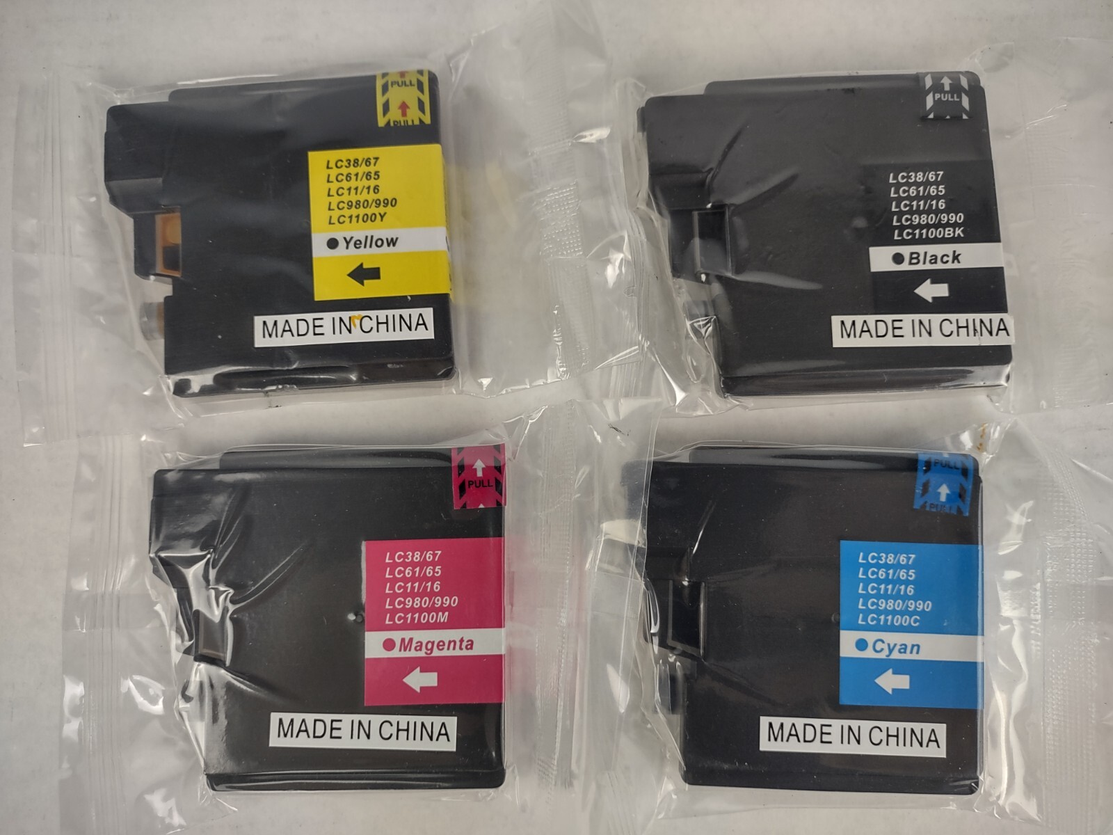 Brother Compatible Color Black Ink Cartridges LC38/67, LC61/65,LC11/16,LC980/990