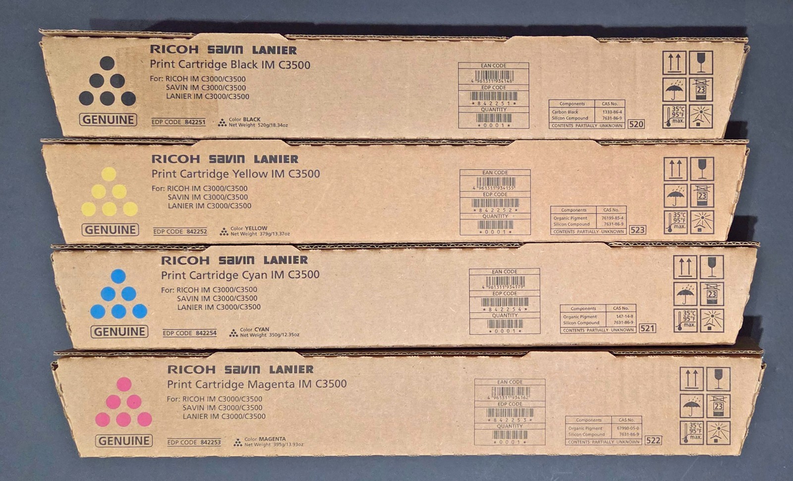 Ricoh SAVIN LANIER IM C6000 Toner SET 842279 | 842280 | 842281 | 842282 OEM