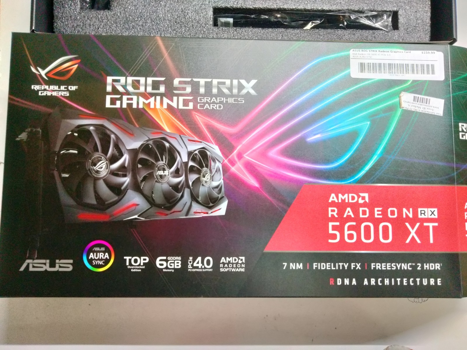 ASUS ROG Strix AMD Radeon RX 5600 XT 6GB GDDR6 Graphics Card