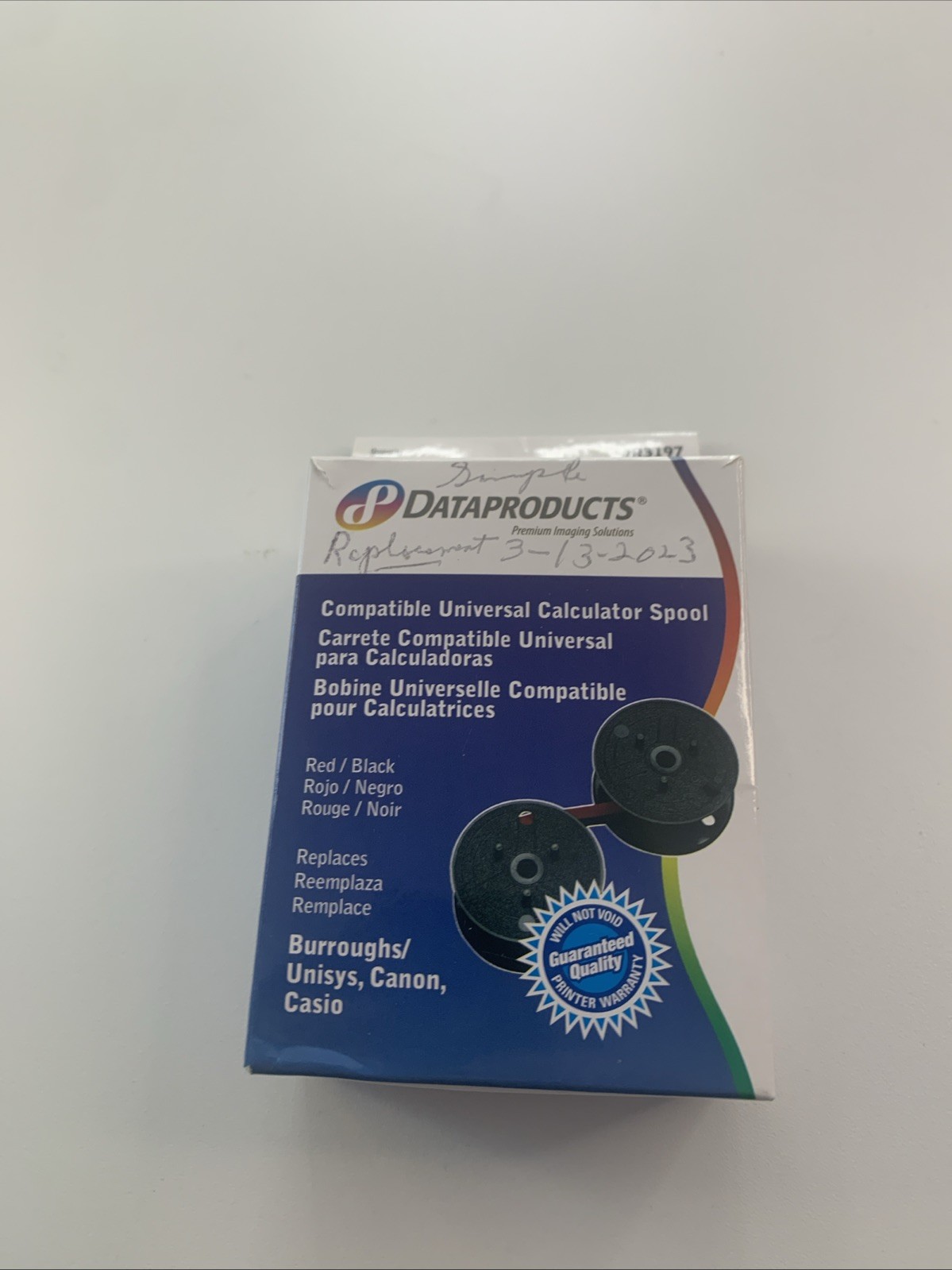 Dataproducts R3197 Compatible Universal Calculator Ribbon Spool Black/Red