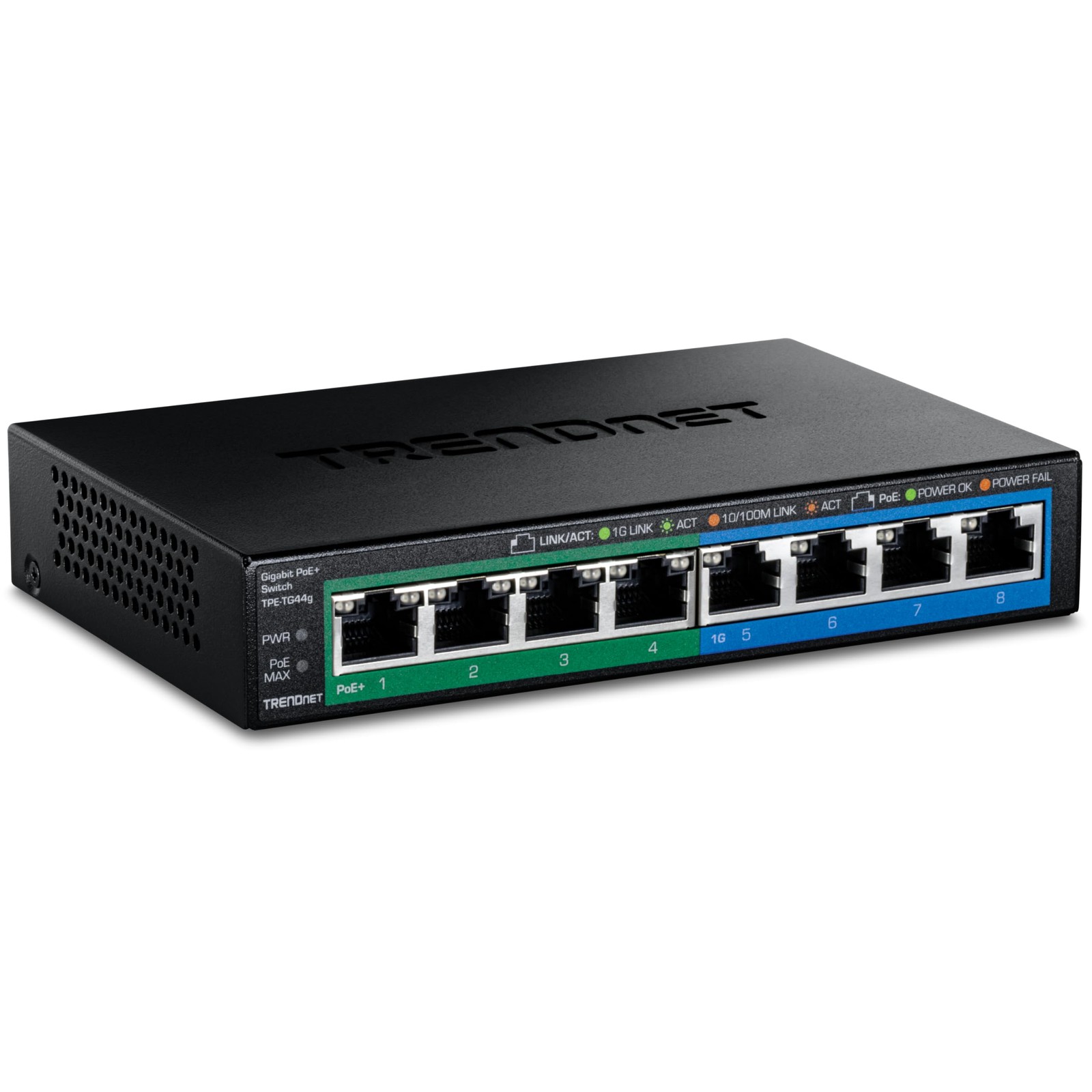 8-Port Gigabit GREENnet PoE+ Switch, TPE-TG44G, 4 x Gigabit PoE/PoE+ Up to 30...