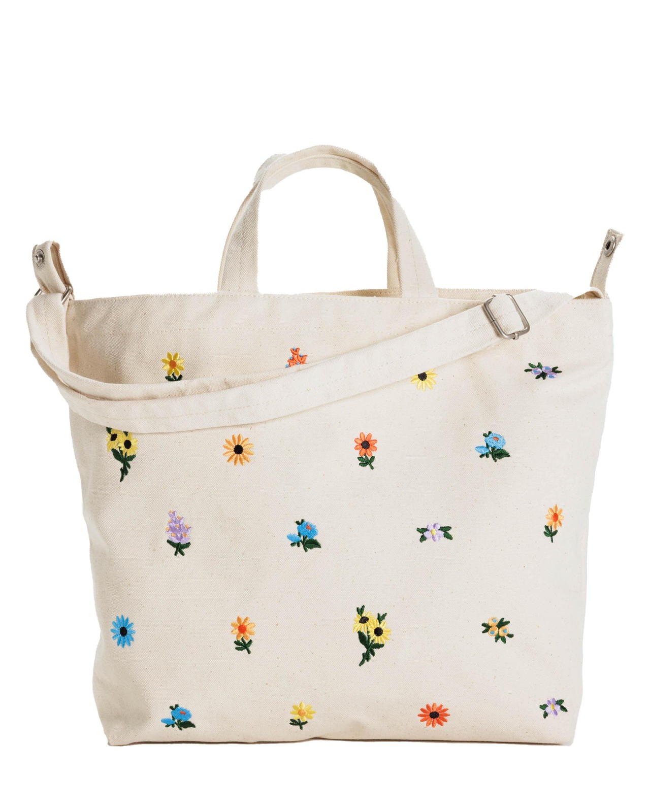 Horizontal Zip Duck Bag - Embroidered Ditsy Floral