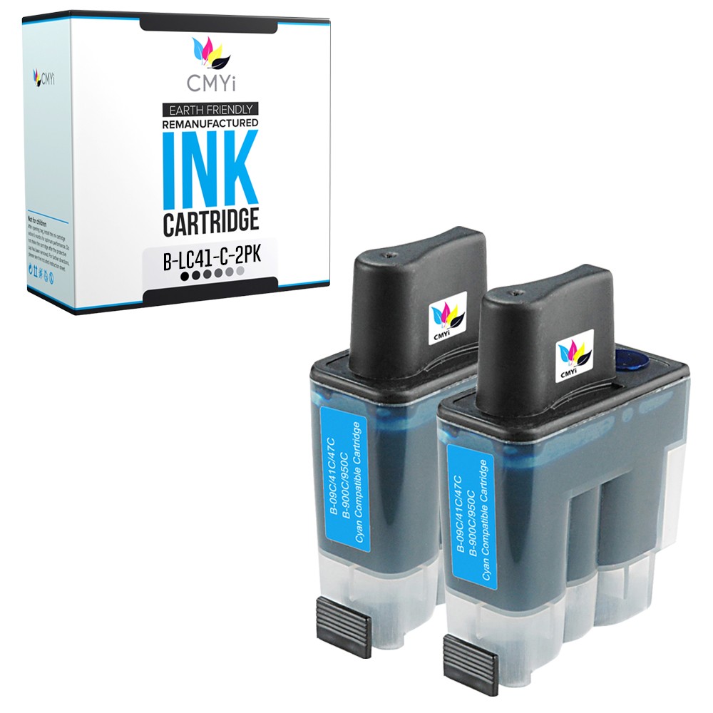 Compatible CMYi 2-Pack LC41C Ink Cartridge fits Brother MFC-210C, 420CN, 5840CN