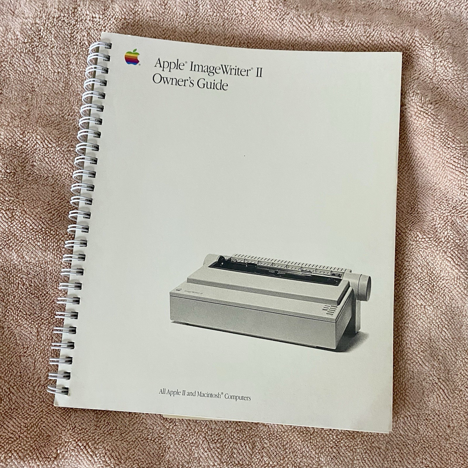 1988 Apple Image Writer II Owner’s Guide Comb Bound With Hand Written Invoice