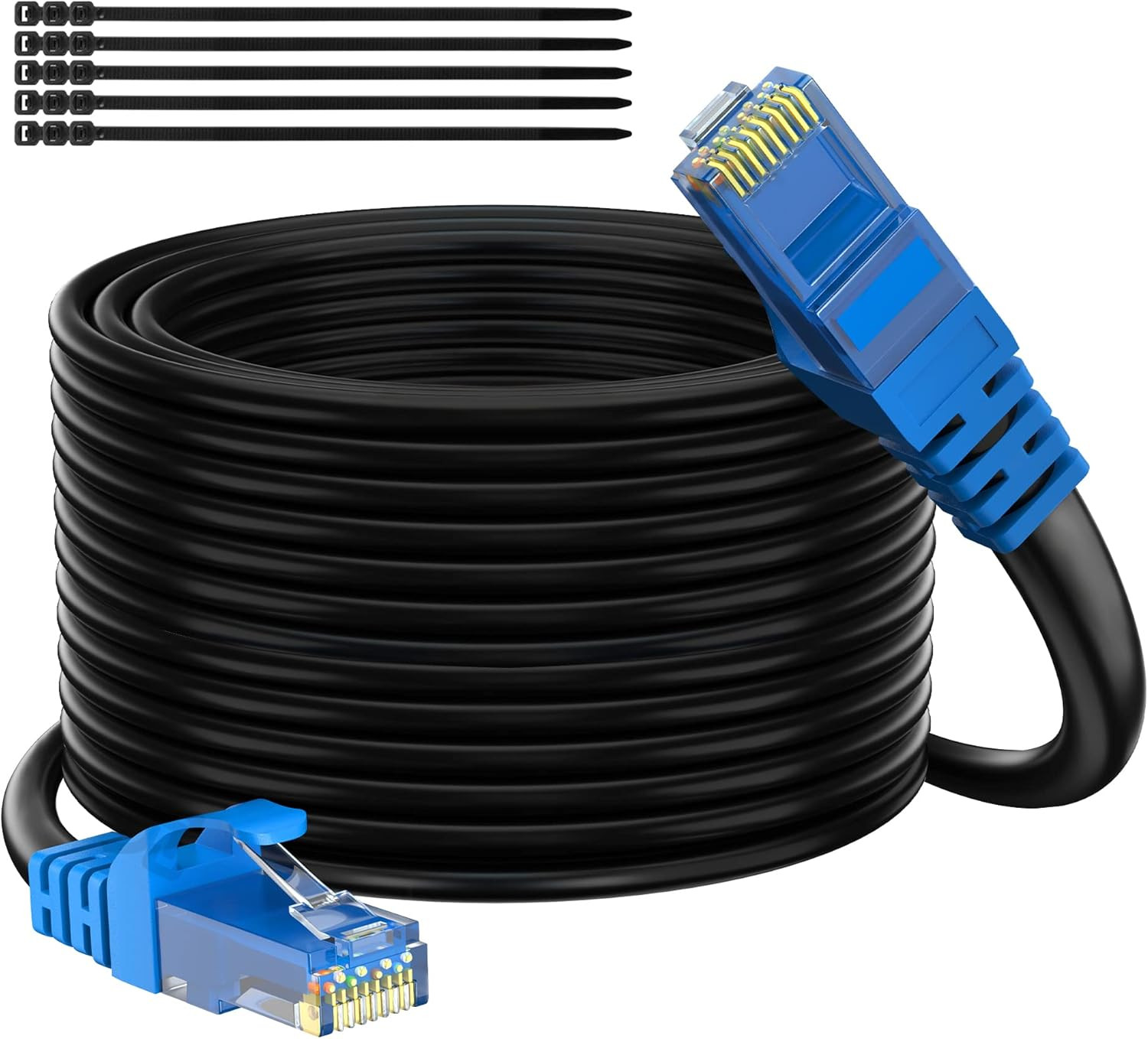 Cat 6 Outdoor Ethernet Cable 200 Ft Heavy Duty Waterproof Direct Burial