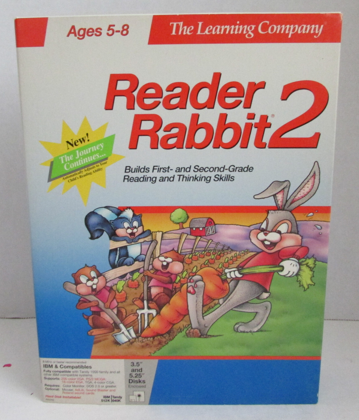 VINTAGE 1991 The Learning Company Reader Rabbit 2 Big Box IBM 3.5
