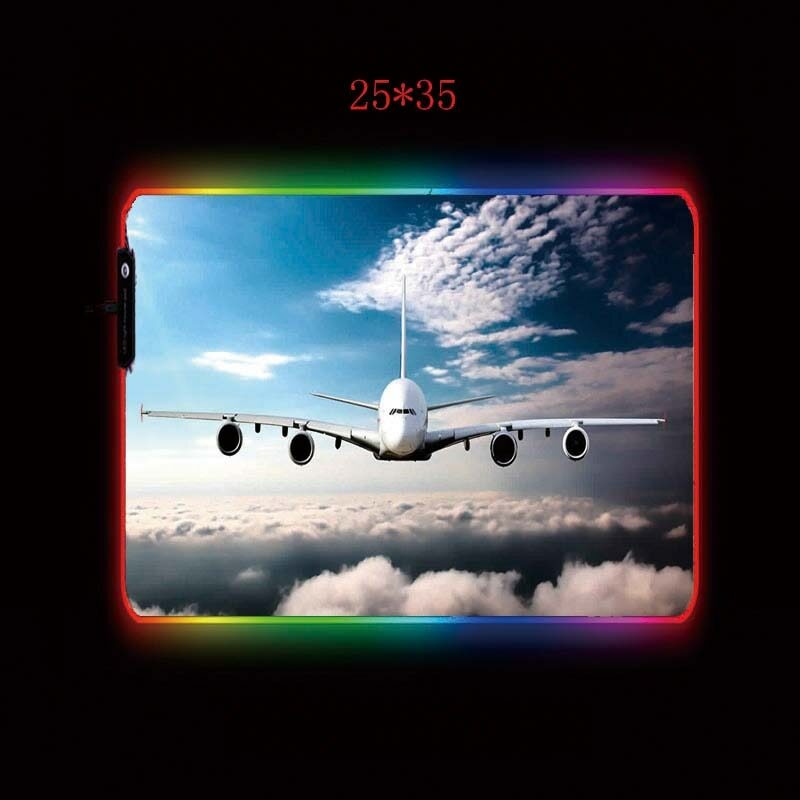 Flight Simulator Airplane RGB Mousepad Gaming Large Mouse desk keyboard Pad mat