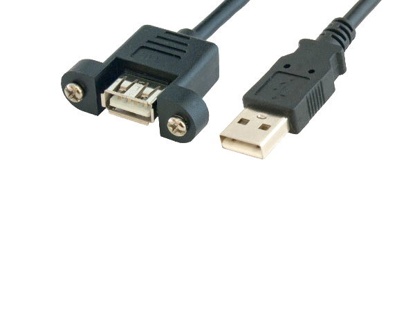 1Ft-6Ft Panel Mount USB 2.0 Extension Cable Type A Male Female Cord Sync PC MAC