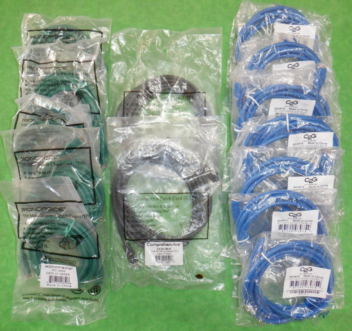 CAT 6 UTP Patch Cable 23AWG 550MHz RJ45 Network 6/7 feet   NEW    LOT 14 PCS