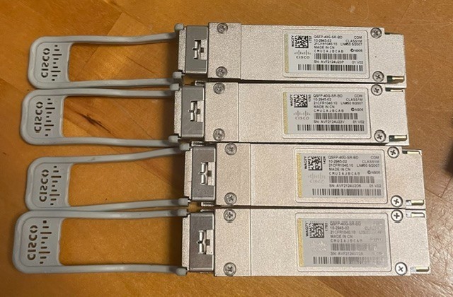 "SET 0F 4",   Cisco QSFP-40G-SR-BD 10-2945-02 Optical Transceivers
