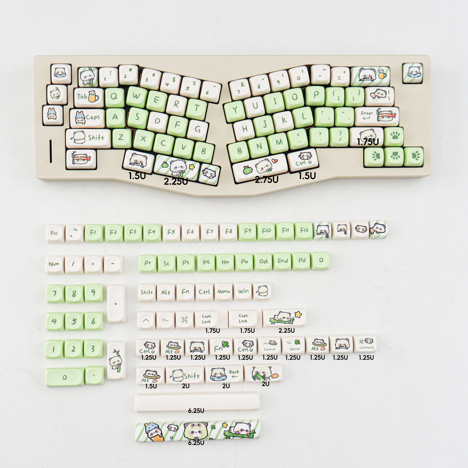 GMK Copy PBT Panda Theme Keycaps MOA Profile 142pcs for Cherry MX