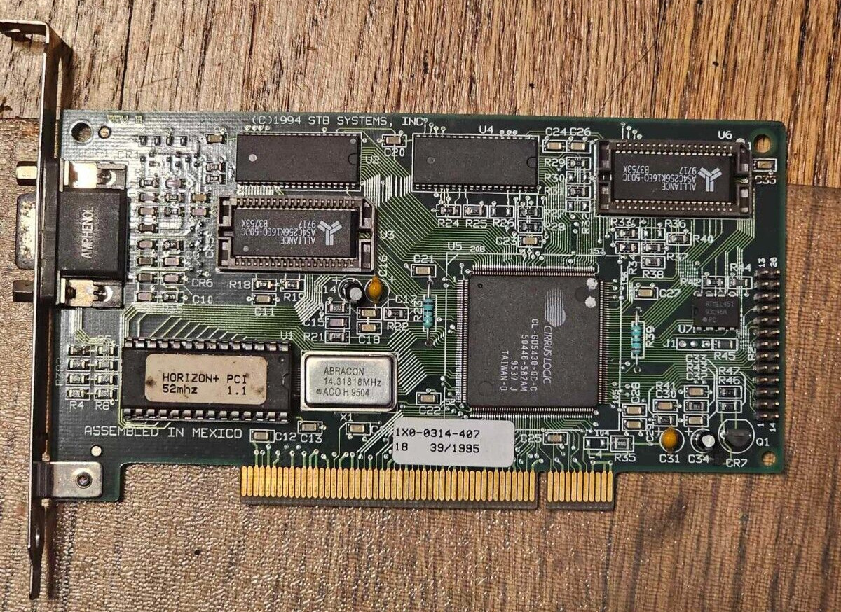 Rare Retro Vintage PCI Graphics Video Card Legacy 1995 STB Horizon+ PCI w/Memory