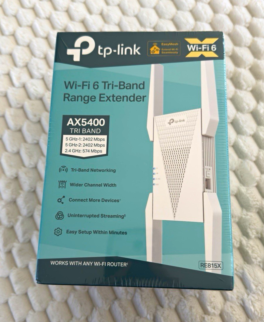 TP-Link RE815X AX5400 WiFi 6 Tri-Band Range Extender Mesh NEW SEALED